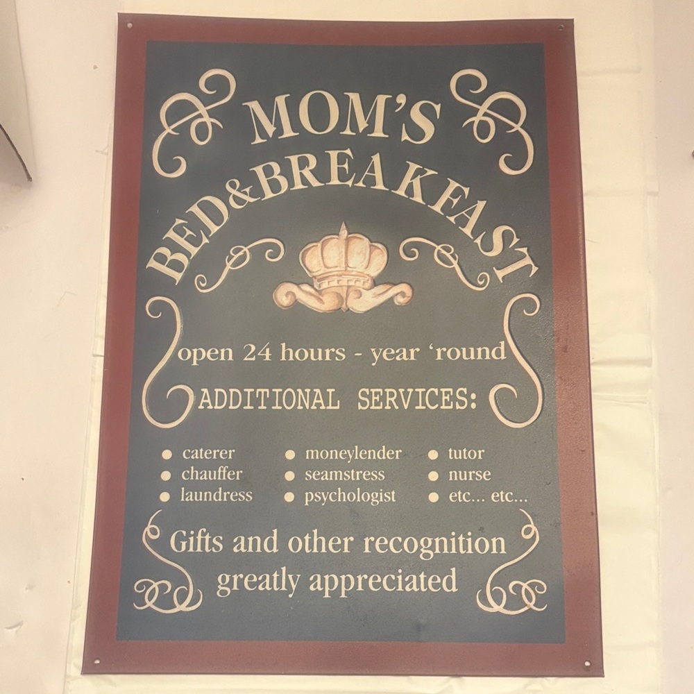 Vintage Style Metal Sign - Blue and Brown